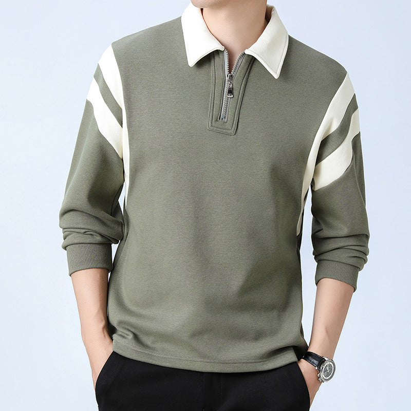 Fashion Personality Color Insertion Lapel Sweater Men My Store