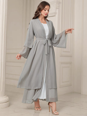 Middle East Solid Color Chiffon Plus Size Women's Gauze Robe My Store