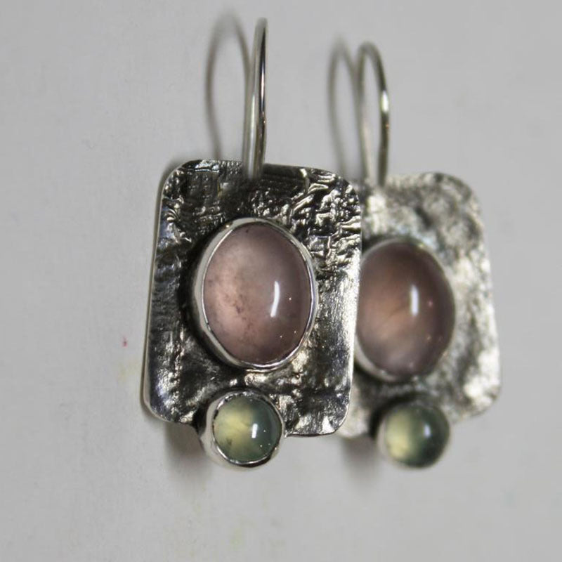 Exquisite And Small Pink And Green Opal Women's Earrings My Store