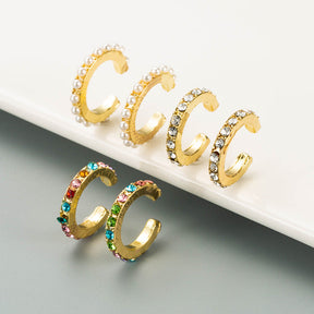 Simple C- Shaped Alloy Diamond Non-pierced Ears Ear Clip Hip Hop Style My Store