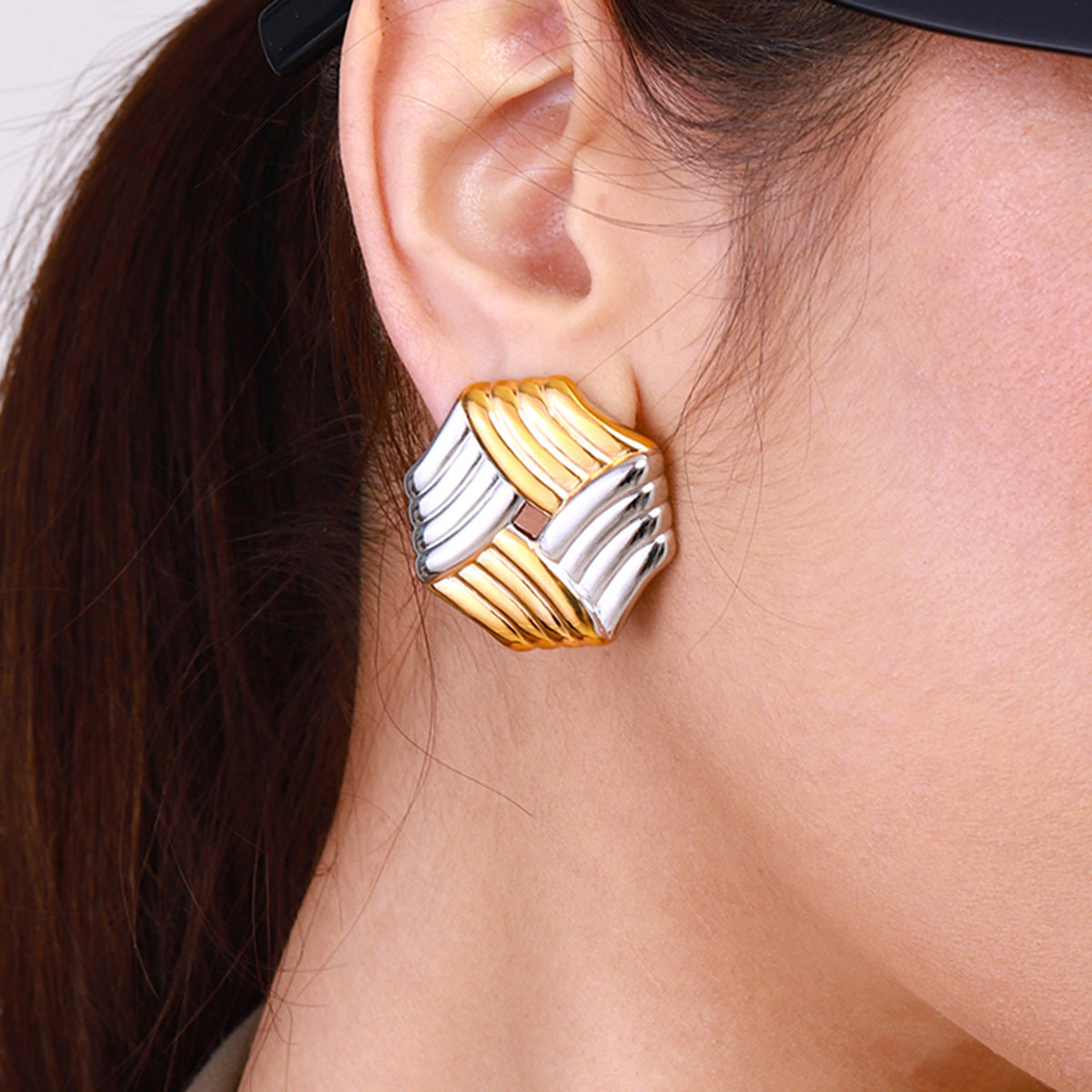 Vanessa Criss Cut Gold Earrings My Store