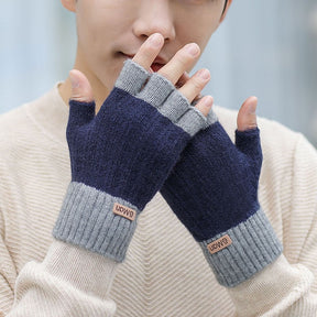 Men's Warm Thickened Knitting Half Finger Gloves My Store