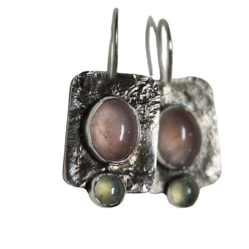 Exquisite And Small Pink And Green Opal Women's Earrings My Store