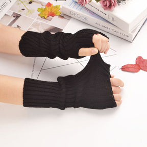 Fingerless Gloves Dark Hip Hop Sun Protection Arm Guard Knitting Oversleeve Women My Store