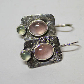 Exquisite And Small Pink And Green Opal Women's Earrings My Store