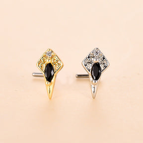 European And American Stainless Steel Heart Series Black Zircon Nose Stud My Store