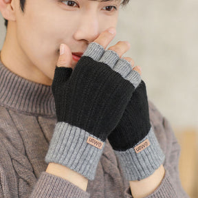 Men's Warm Thickened Knitting Half Finger Gloves My Store