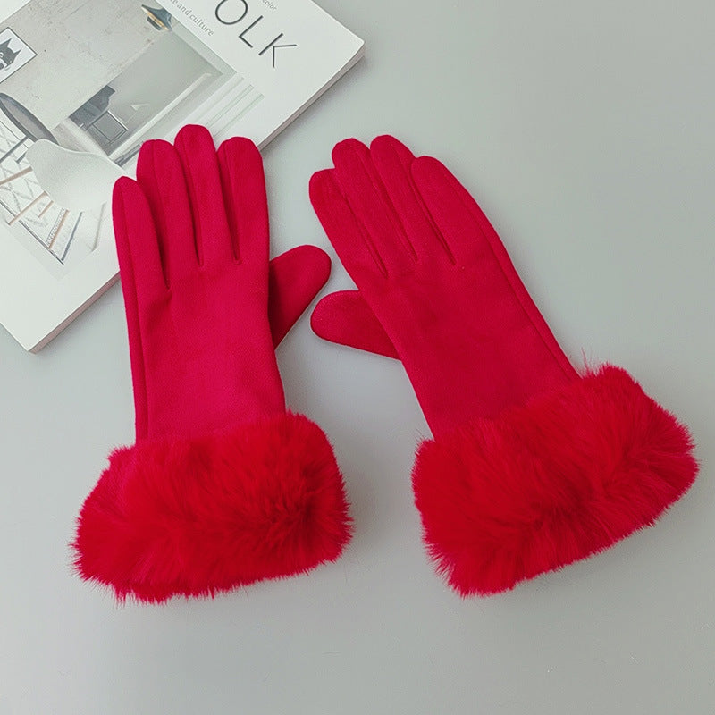 Thermal Touch Screen Fleece-lined Thick Suede Gloves My Store