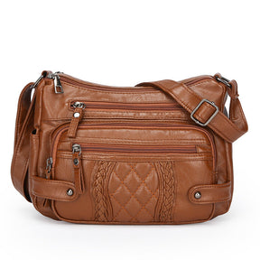 Women's Multi-pocket Soft Leather Shoulder Messenger Bag My Store