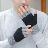 Men's Warm Thickened Knitting Half Finger Gloves My Store