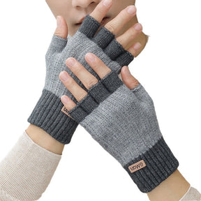 Men's Warm Thickened Knitting Half Finger Gloves My Store