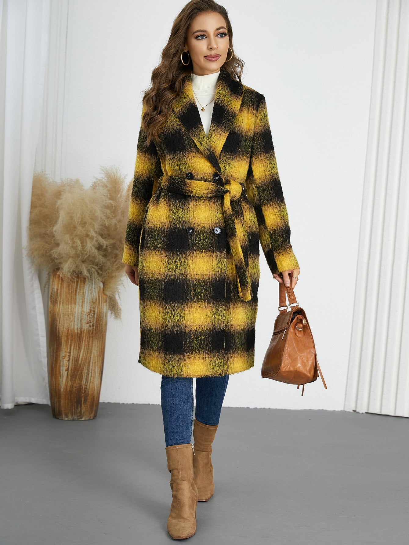 Winter Retro Slim Temperament Double Row Long-cut Coat My Store