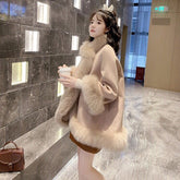 Artificial Fur Mid-length Coat Women's Woolen Cloak My Store