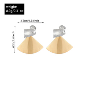 Retro Fan-shaped Textured Earrings Niche My Store