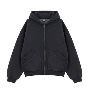 Velvet Padded Hooded Sweatshirt Casual Jacket For Men My Store