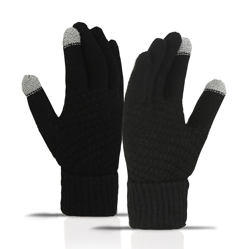 Fleece-lined Wind-proof And Cold Protection Cycling Knitted Warm Gloves My Store