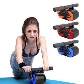 Double Wheel Abdominal Exerciser Women Men Automatic Rebound Ab Wheel Roller Waist Trainer Gym Sports Home Exercise Devices My Store