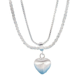 Simple Heart-shaped Double-layer Brushed Necklace Fashion Jewelry My Store