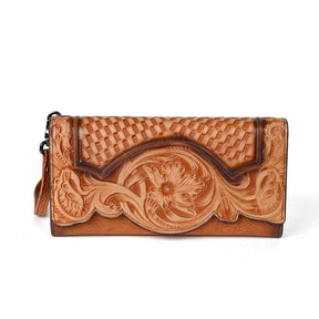 Chinese Style Embossed Wallet Top Layer Long Cowhide Fashion My Store