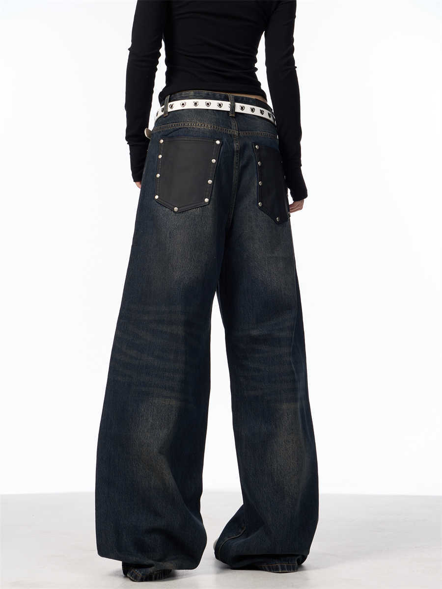 Women's American-style Retro Second-hand Black Color Jeans My Store