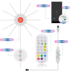 Firework Lights LED Strip Music Sound Sync Color Changing Remote Control LED Firework Light For Room Party My Store