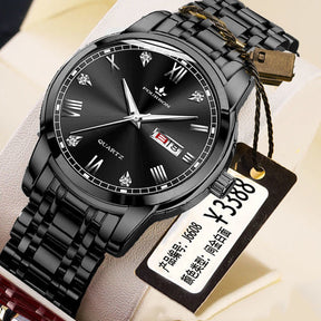 New Luminous Double Calendar Quartz Stainless Steel Waterproof Men's Watch With Watch My Store