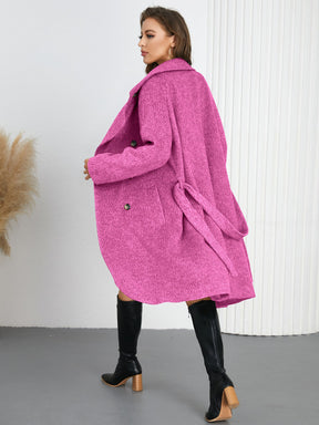 Solid Color Woolen Coat Warm Thickened My Store