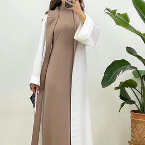 Fashion Colorblock Long Cardigan Trench Coat My Store