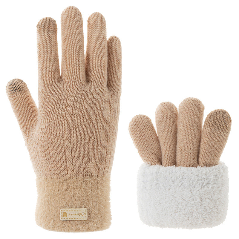 Student Riding Thickened Warm Double-layer Touch Screen Gloves My Store