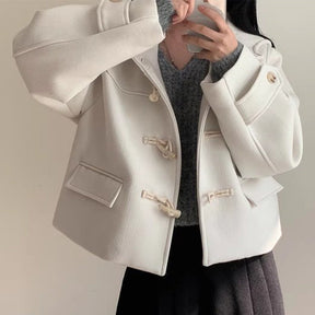 All-matching Short Hooded Long-sleeved Woolen Coat Women My Store