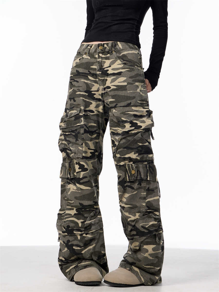 Camouflage Cargo Pants Women's Loose Wide Leg Jeans My Store