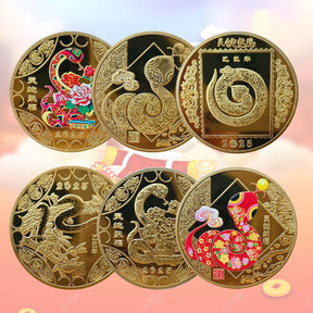 Snake Year Commemorative Medal Color Gold Plated Silver Plated My Store