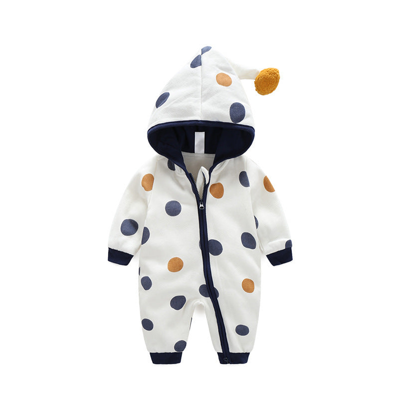 Cotton Printed Baby Hooded Crawling Bodysuit My Store