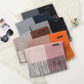 Autumn And Winter New Contrast Color Warm Cashmere-like Fashion Scarf My Store