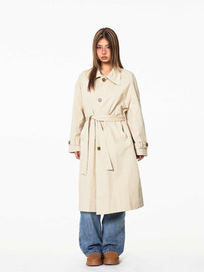 Vintage Single-breasted Belt Long Trench Coat My Store