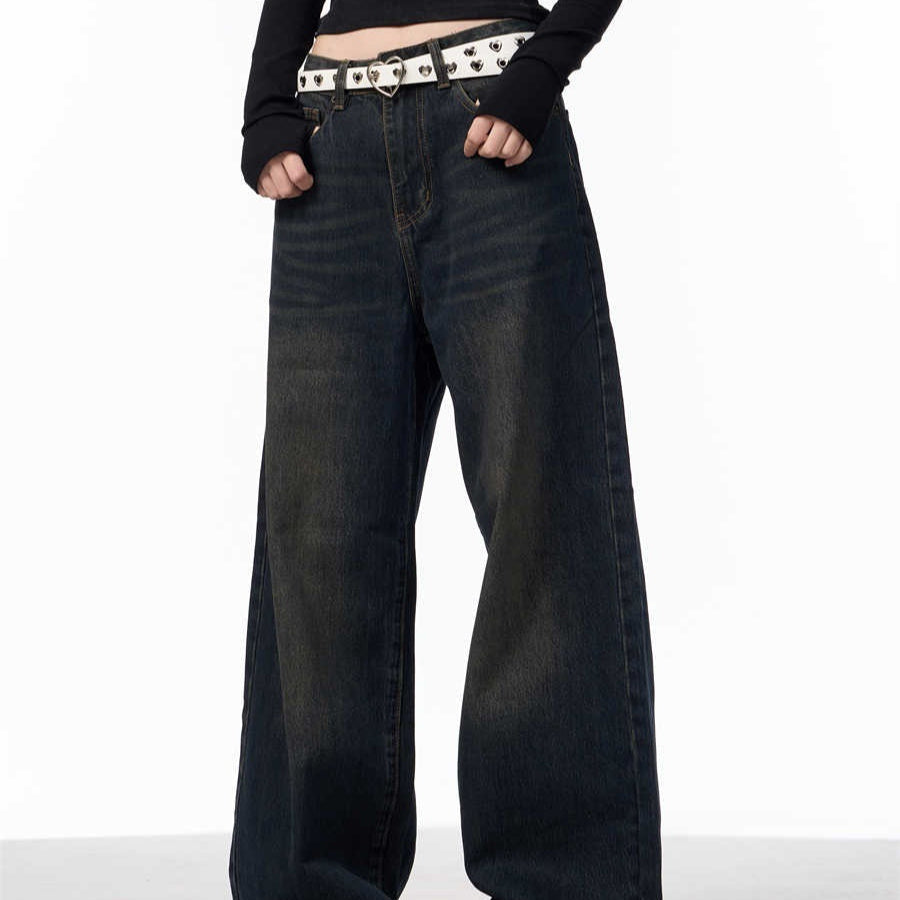 Women's American-style Retro Second-hand Black Color Jeans My Store