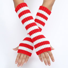 Warm Fashionable Knitted Long Mixed Color Stripe Knitting Wool Gloves My Store