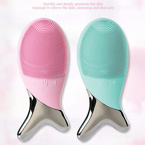 Silicone Gel Cleansing System Electric Facial Nstrument Cleaning Brush Pores Inductive Therapeutical Instrument Vibration Massager My Store