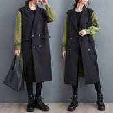 Temperament Leisure Color Matching Double-layer Suit Collar Cardigan Trench Coat My Store