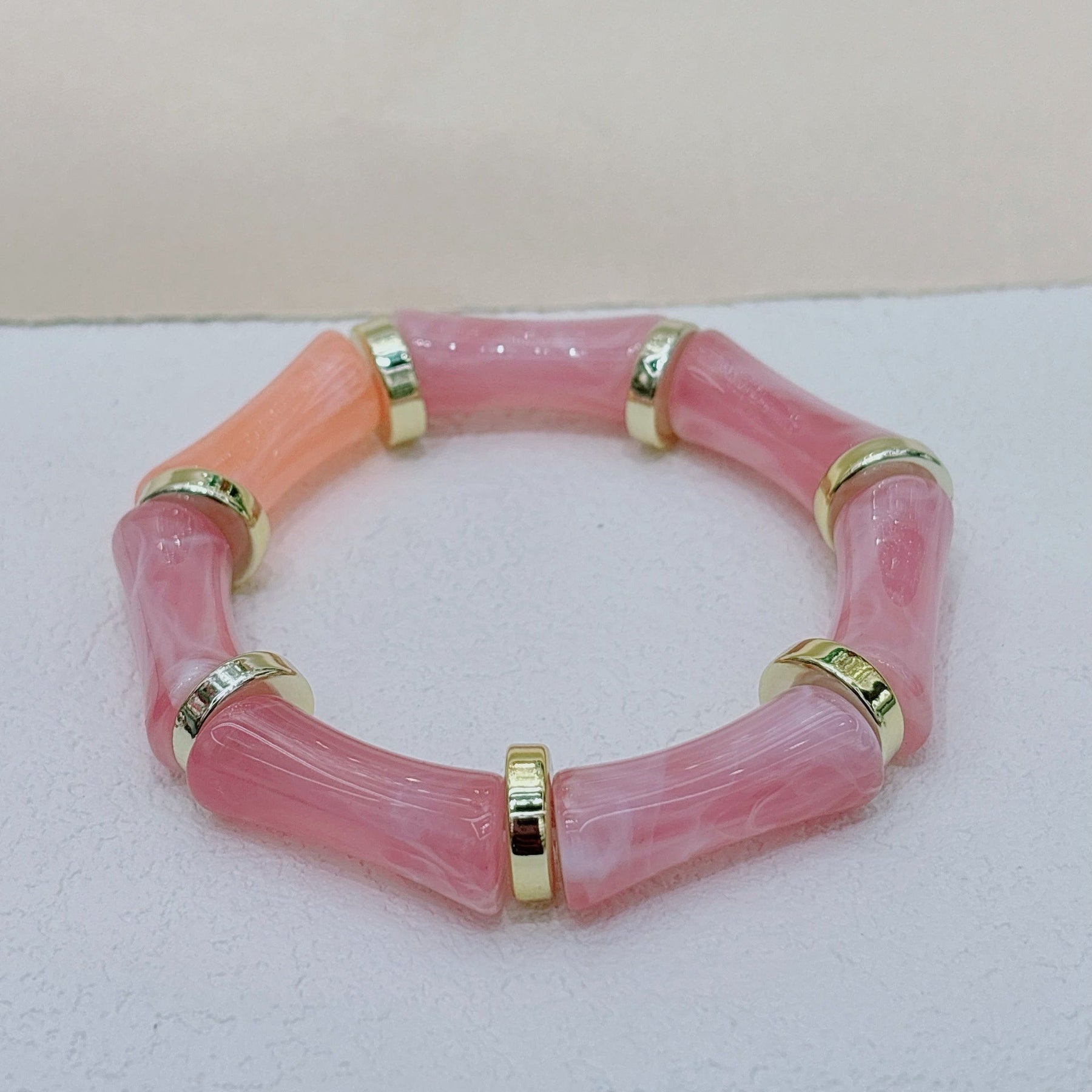 European And American Bamboo Tube Beads Women's Fashion Colored Beads Acrylic Bracelet My Store