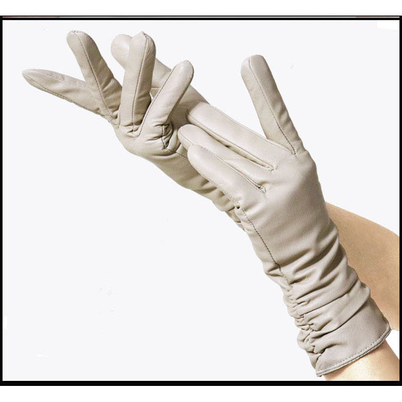 High-end Women's Sheepskin Gloves Leather Extended My Store