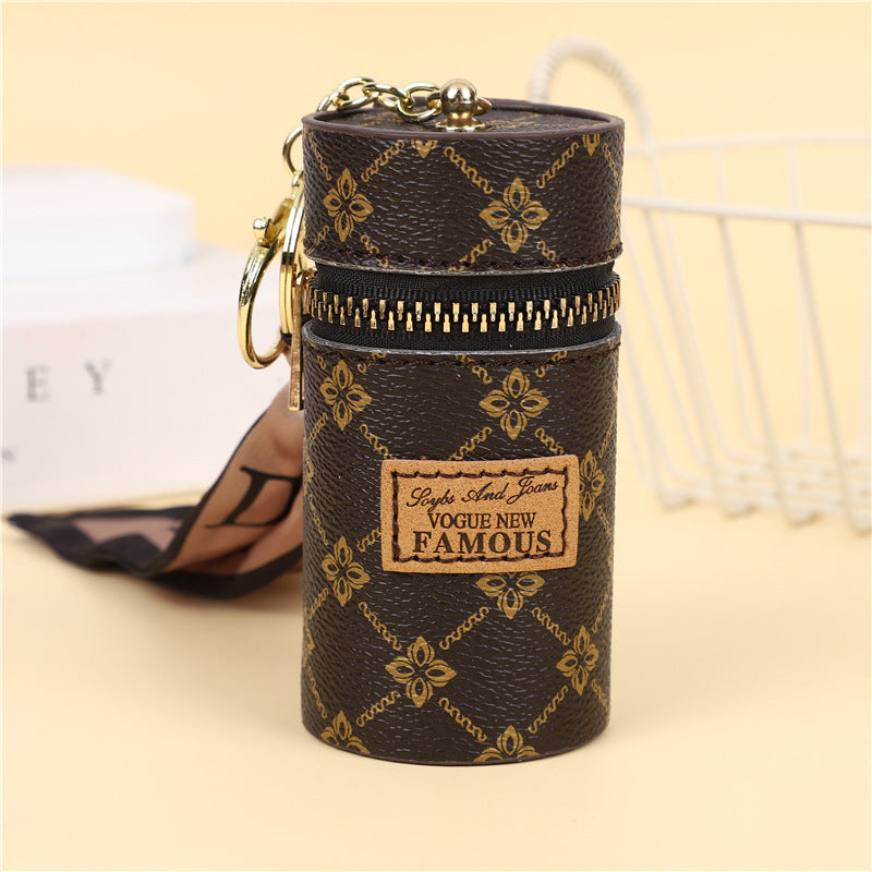 Creative Bucket Coin Purse Vintage Printed Mini Lipstick Key Storage Car Key Chain Pendant My Store