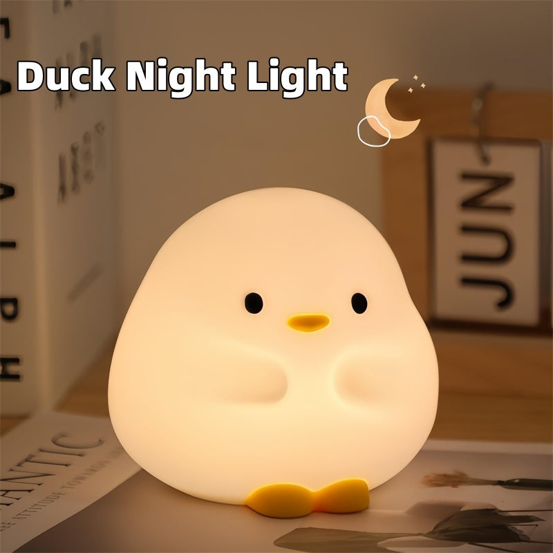 Cute Duck LED Night Lamp Cartoon Silicone USB Rechargeable Sleeping Light Touch Sensor Timing Bedroom Bedside Lamp For Kid Gift Home Decor My Store