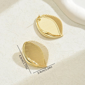 Fashion Women's Earrings Niche Fan-shaped Leaves My Store