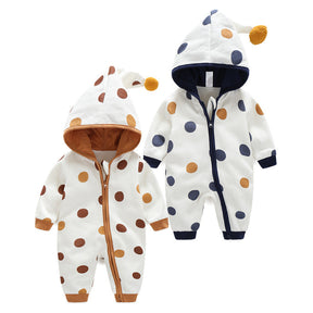 Cotton Printed Baby Hooded Crawling Bodysuit My Store