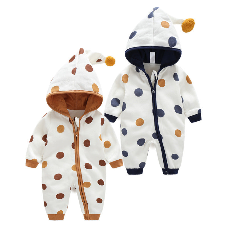 Cotton Printed Baby Hooded Crawling Bodysuit My Store