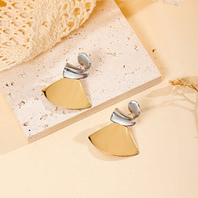 Retro Fan-shaped Textured Earrings Niche My Store