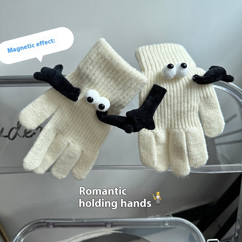 Couple Magnetic Warm Gloves Cute Doll Hand Gloves My Store