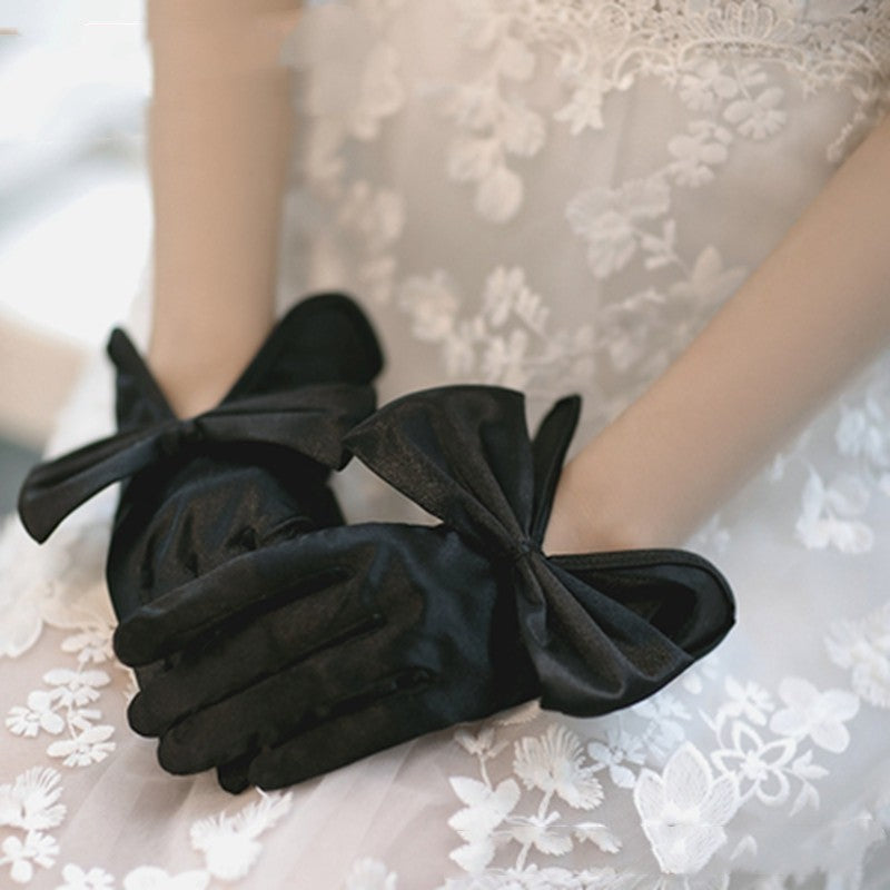 Bridal Gloves Pearl Lace Bow My Store