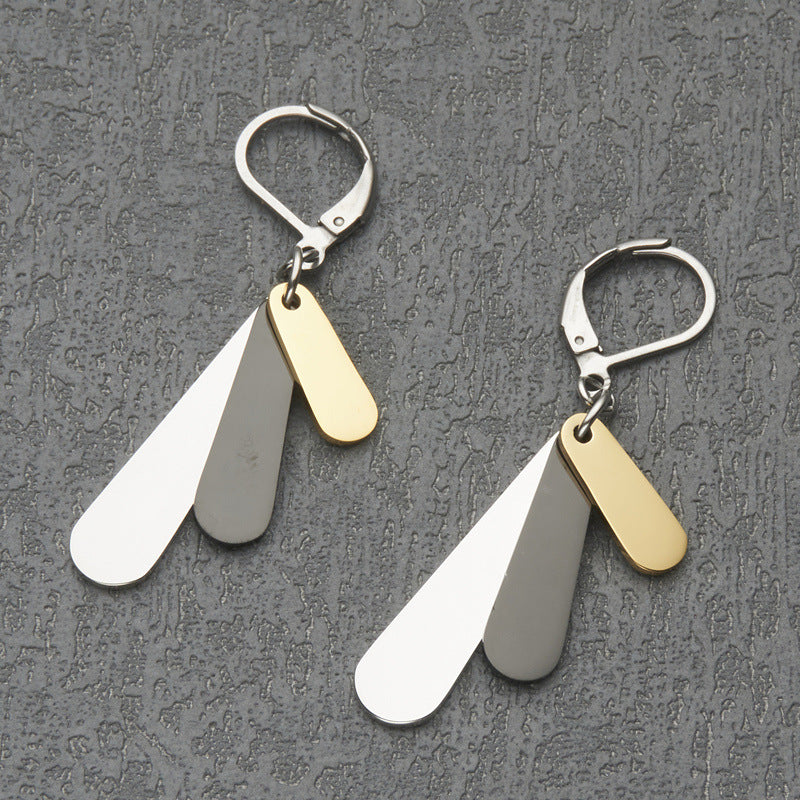 Stainless Steel Three-color Drop Earrings Women's Fashion My Store